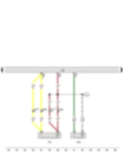 Wiring Diagram  VW GOLF VARIANT 2011 - Radiator outlet coolant temperature sender - Exhaust gas temperature sender 1 - Engine control unit