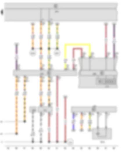 Wiring Diagram  VW GOLF VARIANT 2012 - Multifunction indicator - Control unit in dash panel insert - Onboard supply control unit - Data bus diagnostic interface