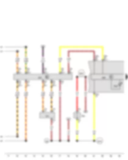 Wiring Diagram  VW GOLF VARIANT 2011 - Front left brake pad wear sender - Control unit in dash panel insert - Data bus diagnostic interface - Tyre Pressure Loss Indicator warning lamp