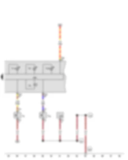 Wiring Diagram  VW GOLF VARIANT 2011 - Handbrake warning switch - Brake fluid level warning contact - Buzzer and gong - Control unit in dash panel insert - ABS warning lamp - Brake system warning lamp - Warning lamp for electronic stabilisation program and TCS