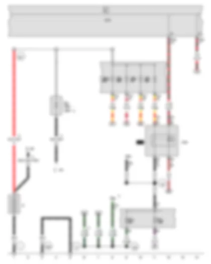 Wiring Diagram  VW GOLF VARIANT 2014 - Battery - Terminal 15 voltage supply relay - Onboard supply control unit