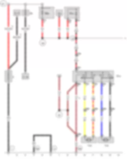 Wiring Diagram  VW GOLF VARIANT 2014 - Battery - Driver seat lumbar support adjustment switch - Driver seat lumbar support longitudinal adjustment motor - Driver seat lumbar support height adjustment motor