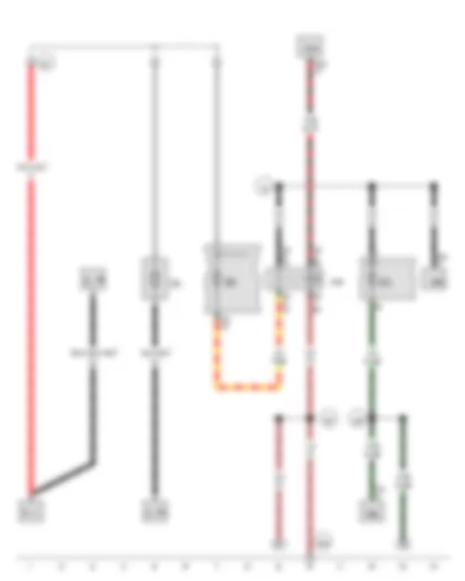Wiring Diagram  VW GOLF VARIANT 2014 - Terminal 15 voltage supply relay - Fuse 1 in fuse holder A - Fuse 7 on fuse holder B