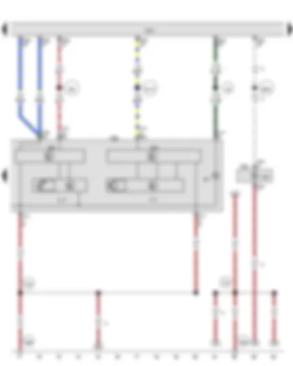 Wiring Diagram  VW GOLF VARIANT 2012 - Right gas discharge bulb control unit - Onboard supply control unit - Right gas discharge (xenon) bulb - Right fog light bulb - Right LED module for daytime running light and side light - Front right turn signal bulb - Right static cornering light