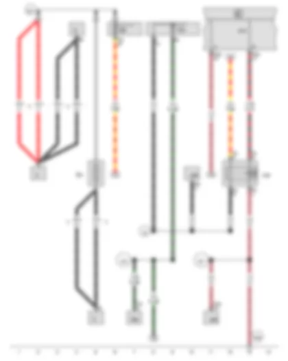 Wiring Diagram  VW GOLF VARIANT 2014 - Battery - Alternator - Terminal 15 voltage supply relay - Onboard supply control unit
