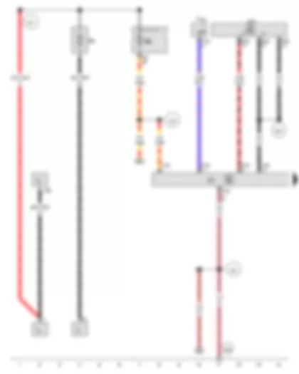 Wiring Diagram  VW GOLF VARIANT 2014 - Alternator - Onboard supply control unit - Steering column electronics control unit - Fuse 1 in fuse holder A