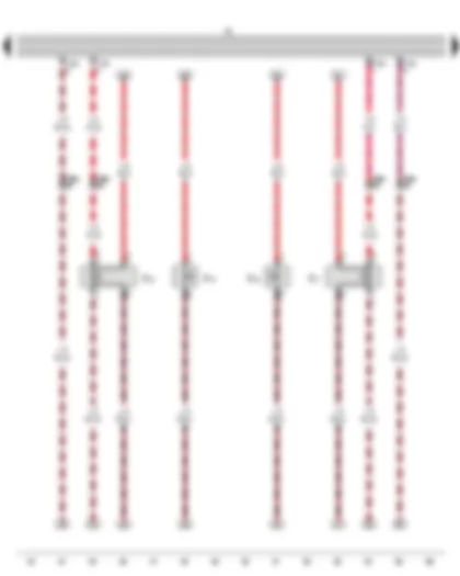 Wiring Diagram  VW GOLF VARIANT 2013 - Radio - Rear left treble loudspeaker - Rear left bass loudspeaker - Rear right treble loudspeaker - Rear right bass loudspeaker