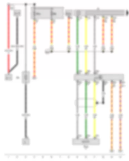 Wiring Diagram  VW GOLF VARIANT 2014 - Radio - Fuse 1 in fuse holder A - Fuse 8 on fuse holder B - Fuse 18 on fuse holder B