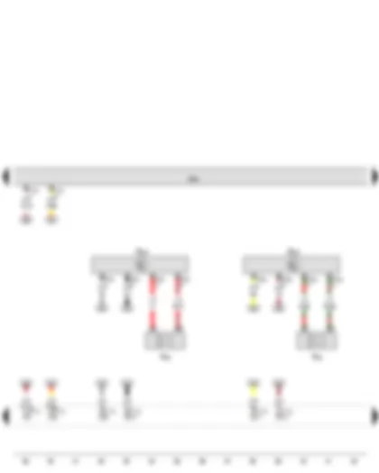 Wiring Diagram  VW GOLF VARIANT 2013 - 2-way radio loudspeaker volume control 1 - 2-way radio loudspeaker volume control 2 - Special vehicle control unit - Two-way radio loudspeaker