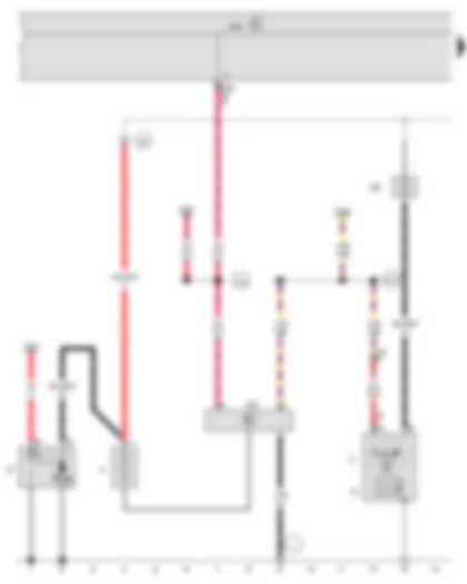 Wiring Diagram  VW GOLF VARIANT 2014 - Battery - Starter - Alternator - Battery monitor control unit - Onboard supply control unit - Fuse 1 in fuse holder A
