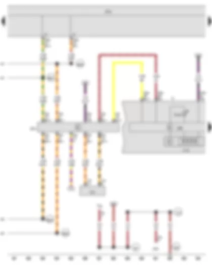 Wiring Diagram  VW GOLF VARIANT 2012 - Multifunction indicator - Onboard supply control unit - Data bus diagnostic interface - Dash panel insert