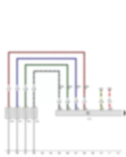 Wiring Diagram  VW GOLF VARIANT 2010 - Automatic glow period control unit - Glow plug 1 - Glow plug 2 - Glow plug 3 - Glow plug 4