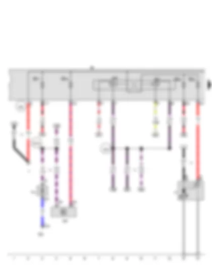 Wiring Diagram  VW GOLF VARIANT 2014 - Battery monitor control unit - Starter relay 1 - Starter relay 2 - Fuse holder B