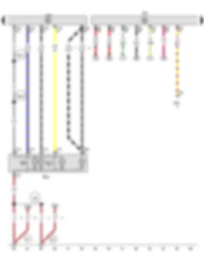 Wiring Diagram  VW GOLF VARIANT 2015 - Switch module 1 in centre console - Onboard supply control unit - Engine control unit