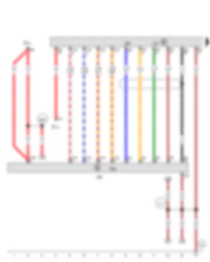 Wiring Diagram  VW GOLF VARIANT 2014 - Multimedia system operating unit - Display unit for front information display and operating unit control unit - Control unit 1 for information electronics