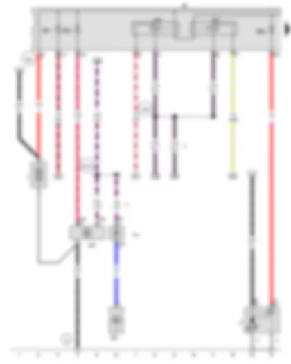 Wiring Diagram  VW GOLF VARIANT 2016 - Battery - Starter - Alternator with voltage regulator - Battery monitor control unit - Starter relay 1 - Starter relay 2 - Fuse holder B