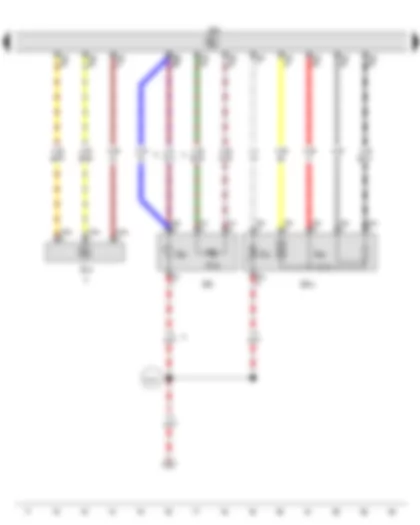 Wiring Diagram  VW GOLF VARIANT 2016 - Lambda probe 1 after catalytic converter - Lambda probe 1 before catalytic converter - Gearbox neutral position sender - Engine control unit