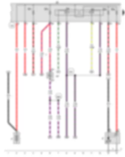 Wiring Diagram  VW GOLF VARIANT 2016 - Starter - Battery monitor control unit - Starter relay 1 - Starter relay 2 - Fuse holder B