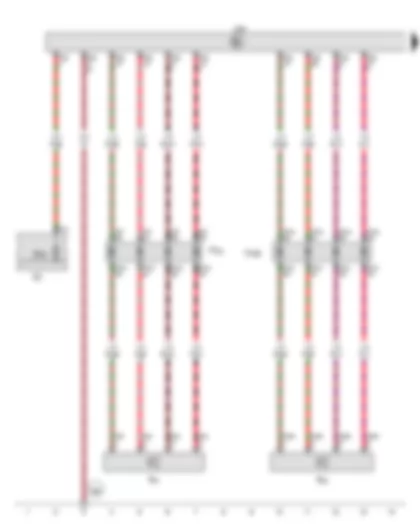 Wiring Diagram  VW GOLF VARIANT 2016 - Digital sound package control unit - Front left bass loudspeaker - Front right bass loudspeaker - Fuse holder C
