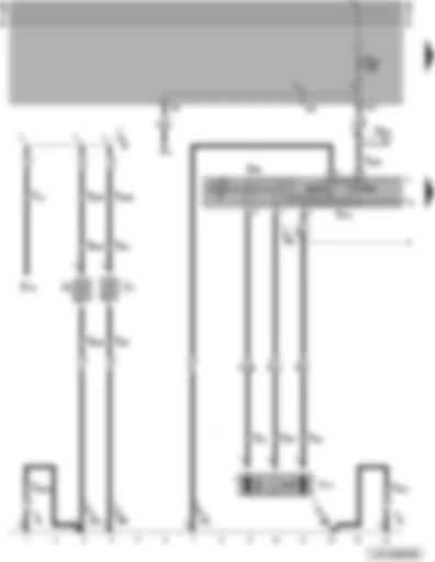 Wiring Diagram  VW GOLF 2001 - Exterior mirror adjustment driver side - mirror adjustment switch - heated exterior mirror on driver and front passenger side