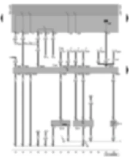 Wiring Diagram  VW GOLF 1997 - Diesel direct injection system control unit - engine speed sender - air mass meter