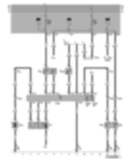 Wiring Diagram  VW GOLF 1999 - Radiator fan control unit - thermal switch for fan - thermal switch for fan run-on - coolant temperature display sender - radiator fan - coolant circulation pump 