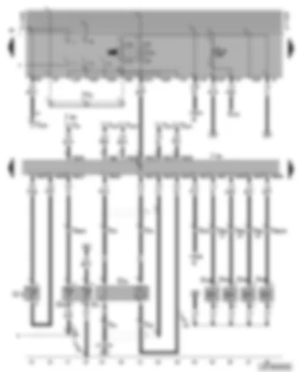 Wiring Diagram  VW GOLF 1996 - Simos control unit - intake manifold temperature sender - coolant temperature sender - lambda probe - injectors