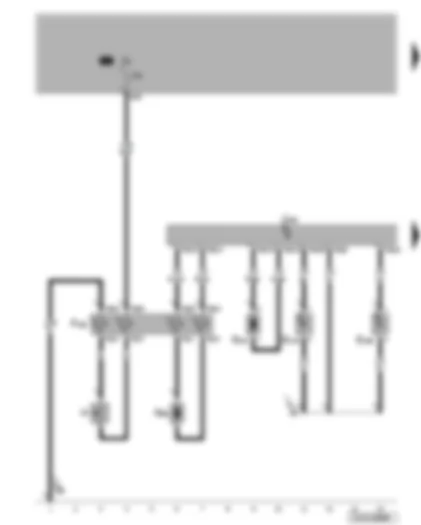 Wiring Diagram  VW GOLF 1998 - Airbag control unit - airbag coil connector - front airbag igniter - side airbag crash sensors