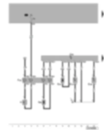 Wiring Diagram  VW GOLF 1999 - Airbag control unit - airbag coil connector - front airbag igniter - side airbag crash sensors