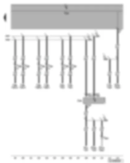 Wiring Diagram  VW GOLF 2005 - Connection for: Rear door control unit - auxiliary air heater - convenience system - wiper motor - rain and light detector sensor - alarm horn - vehicle inclination sender - interior monitor