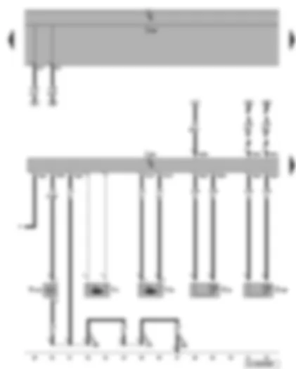 Wiring Diagram  VW GOLF 2004 - Auxiliary heater control unit - heater coolant shut-off valve - combustion air blower - circulation pump - temperature sensor - overheating sensor