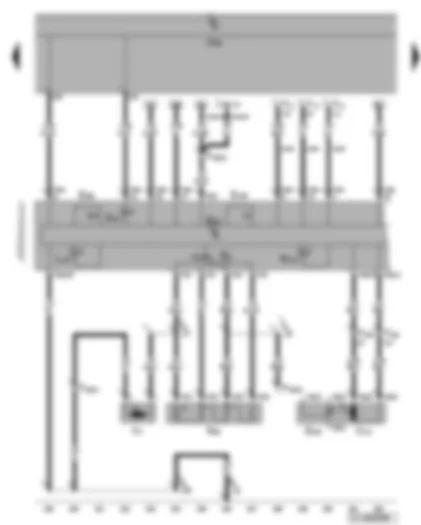 Wiring Diagram  VW GOLF 2005 - Heater/heater output switch - fresh air blower switch - fresh air blower - air recirculation flap servomotor - heated rear window button