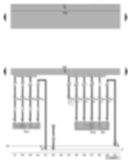 Wiring Diagram  VW GOLF 2004 - Motronic control unit - Lambda probe 1 after catalytic converter - Lambda probe 2 before catalytic converter