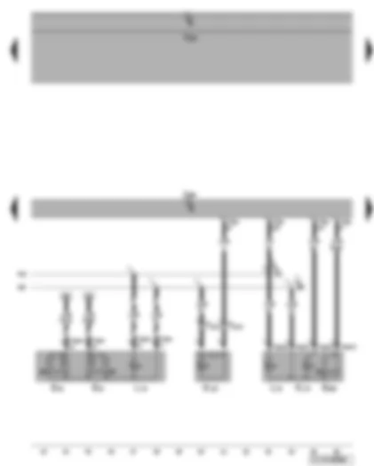 Электросхемa  VW GOLF 2006 - Блок управления двери водителя - выключатели передних левого и правого стеклоподъёмников на двери водителя - контрольная лампа блокировки центрального замка - клавиша запирания из салона двери водителя