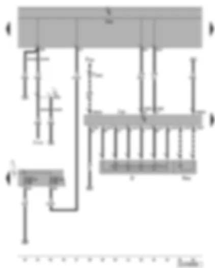 Электросхемa  VW GOLF 2006 - Блок управления рулевой колонки - выключатель стартера/зажигания - электромагнит блокировки извлечения ключа из замка зажигания - предохранители