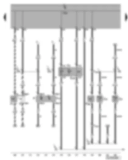 Электросхемa  VW GOLF 2006 - Клавиша включения аварийной световой сигнализации - выключатель фонарей заднего хода - выключатель стоп-сигнала - выключатель педали тормоза - концевой выключатель капота - нагревательные резисторы жиклёров омывателя