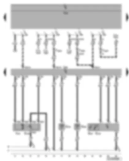 Электросхемa  VW GOLF 2006 - Блок управления Climatronic - датчики температуры дефлекторов - исполнительный электродвигатель заслонки размораживателя - фотодатчики интенсивности солнечного излучения