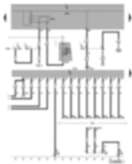 Wiring Diagram  VW GOLF 2006 - Trailer detector control unit - trailer socket - terminal 15 voltage supply relay 2