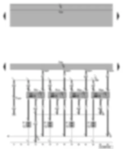 Электросхемa  VW GOLF 2006 - Блок управления двигателя - катушки зажигания с выходными каскадами - свечи зажигания