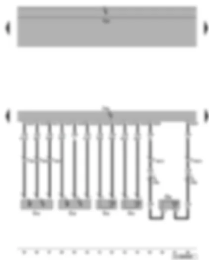Wiring Diagram  VW GOLF 2006 - Engine control unit - Hall sender - engine speed sender - coolant temperature sender - radiator outlet coolant temperature sender - fuel temperature sender