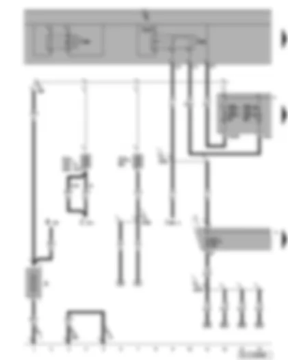 Wiring Diagram  VW GOLF 2006 - Battery - terminal 15 voltage supply relay 2 - terminal 30 voltage supply relay 2 - fuses