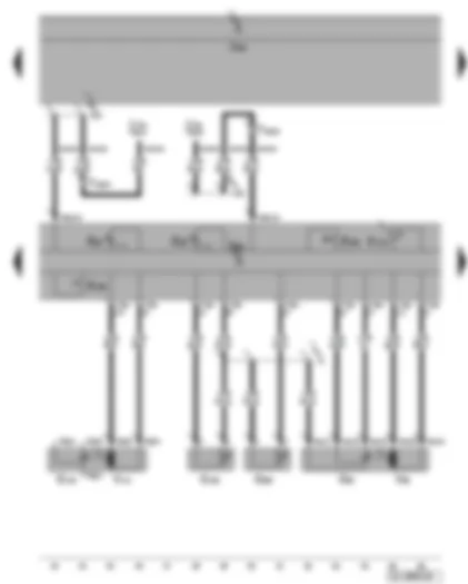 Wiring Diagram  VW GOLF 2006 - Air conditioning system control unit - air recirculation flap control motor - footwell vent temperature sender and evaporator - temperature flap control motor - heated seat regulator