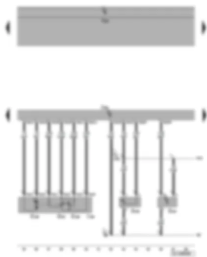 Электросхемa  VW GOLF 2007 - Блок управления двигателя - блок дроссельной заслонки - датчик положения заслонок впускных каналов (потенциометр) - датчик давления топлива
