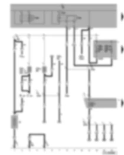 Wiring Diagram  VW GOLF 2008 - Battery - terminal 15 voltage supply relay 2 - terminal 30 voltage supply relay 2 - fuses