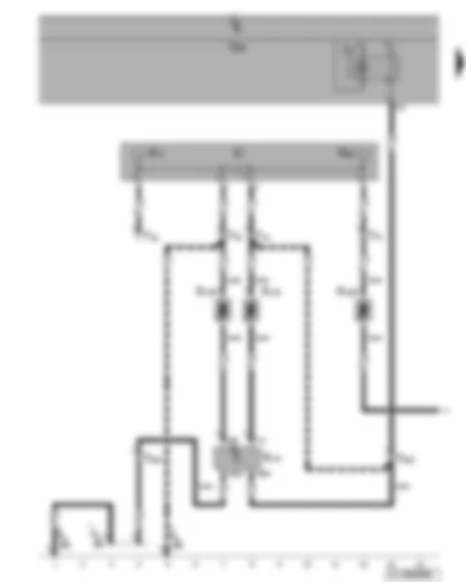 Wiring Diagram  VW GOLF 2007 - Aerials - heated rear window - aerial modules - amplitude modulation (AM) and (FM) frequency filter