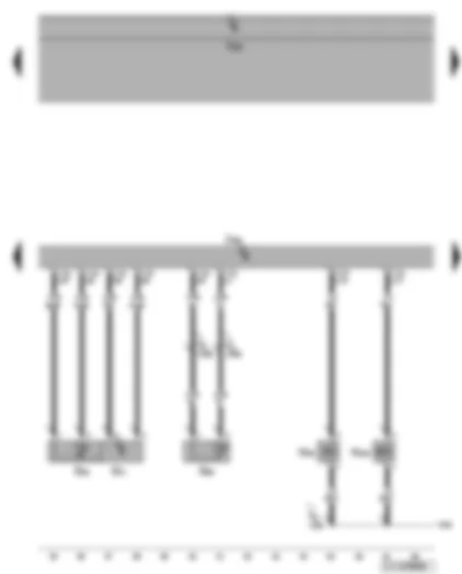 Электросхемa  VW GOLF 2007 - Датчик температуры воздуха на впуске - датчик давления во впускном коллекторе - датчик температуры ОЖ на выходе из радиатора - электромагнитный клапан абсорбера - клапан системы изменения геометрии впускного коллектора