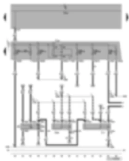 Wiring Diagram  VW GOLF 2010 - Terminal 30 voltage supply relay - fuel pump relay - fuel supply relay - fuel gauge sender - fuel pump