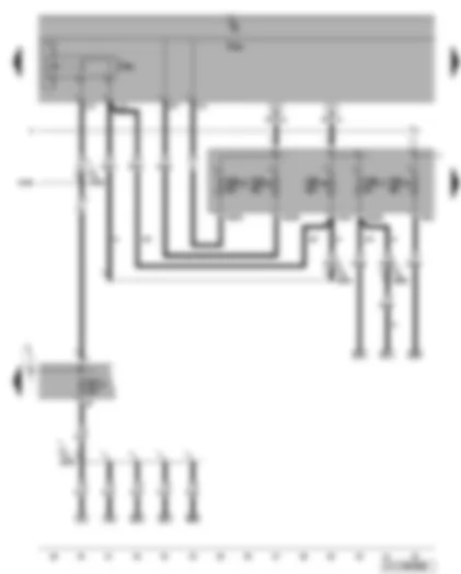 Wiring Diagram  VW GOLF 2008 - Terminal 15 voltage supply relay 2 - fuses
