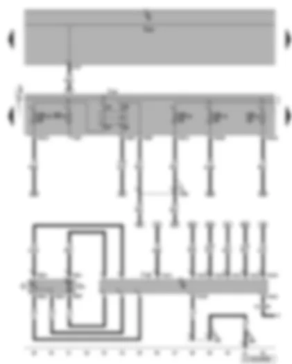 Wiring Diagram  VW GOLF 2008 - Engine component current supply relay - fuel pump control unit - fuel gauge sender - fuel pump