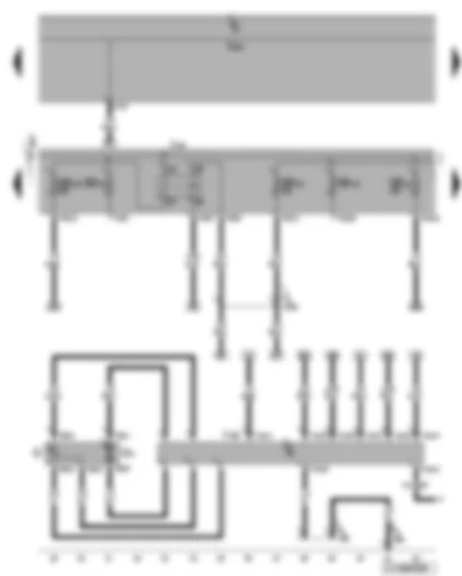 Wiring Diagram  VW GOLF 2008 - Engine component current supply relay - fuel pump control unit - fuel gauge sender - fuel pump